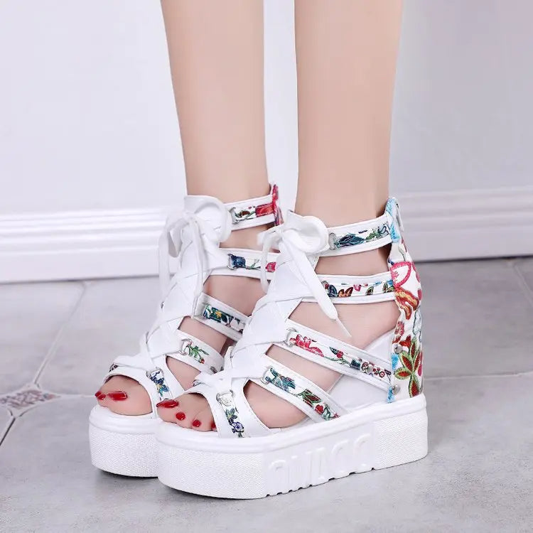 Funki Findz | Shoes | Women's Strappy Platform Wedge Shoes
