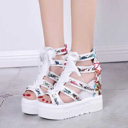 Funki Findz | Shoes | Women's Strappy Platform Wedge Shoes