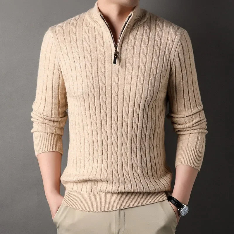 Funki Findz | Sweaters | Men's Slim Mock Neck Knitted Pullovers