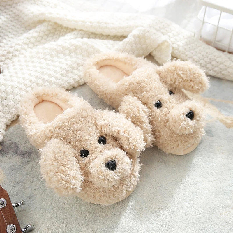 Funki Findz | Shoes | Women's Fluffy Cartoon Dog Fur Slippers