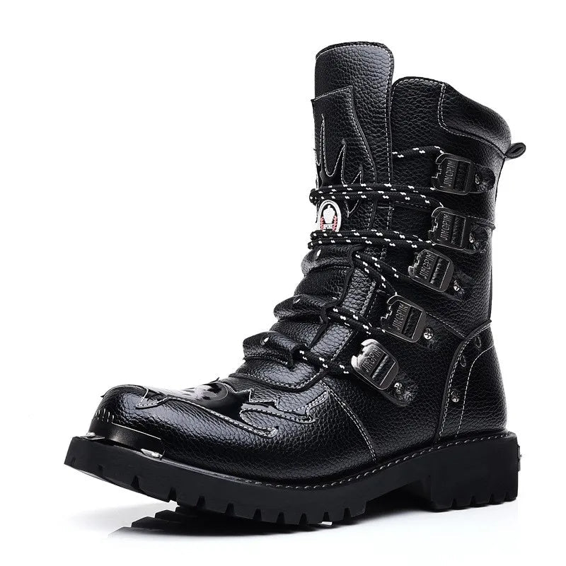 Funki Findz | Boots | Men's Gothic Punk Buckle Strap Biker Boots