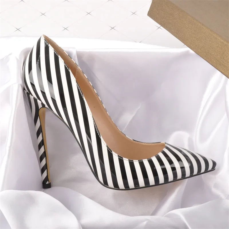 Funki Findz | Shoes | Women's Luxury Striped High Heel Stilettos