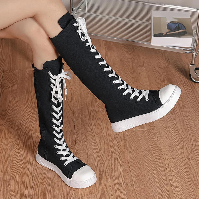 Funki Findz | Boots | Women's Streetwear Lace Up Canvas Boots