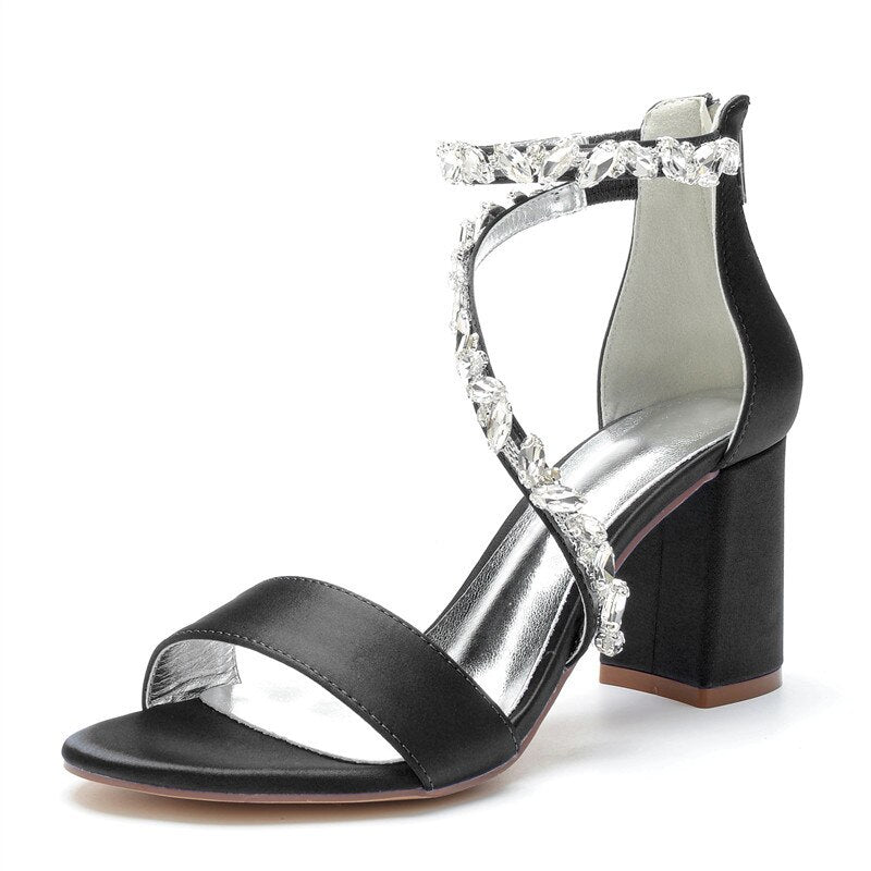 Funki Findz | Shoes | Women's Crystal Silk Wedding Sandals