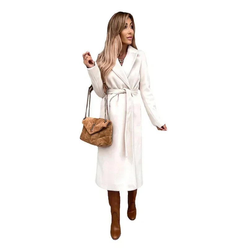 Funki Findz | Jackets | Women's Elegant Long Tie Belt Overcoats