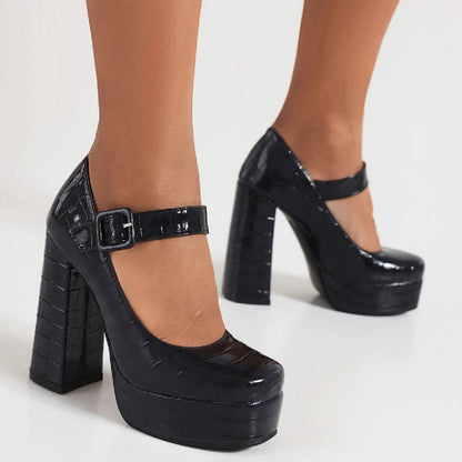 Funki Findz | Shoes | Women's Aligator Pattern High Mary Janes