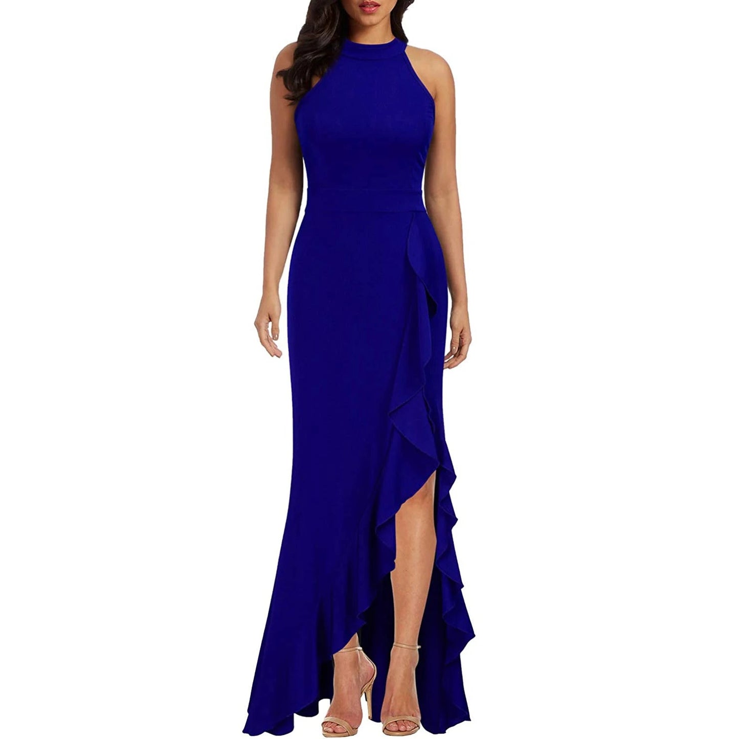 Funki Findz | Dresses | Women's High Split Ruffled Hem Long Dress