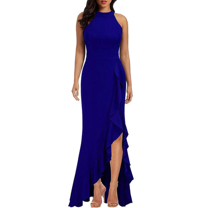 Funki Findz | Dresses | Women's High Split Ruffled Hem Long Dress