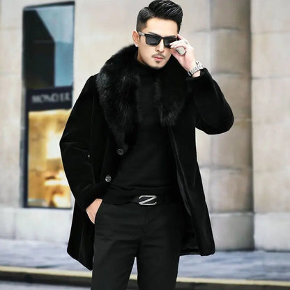 Funki Findz | Jackets | Men's Long Faux Fur Buttoned Up Coat