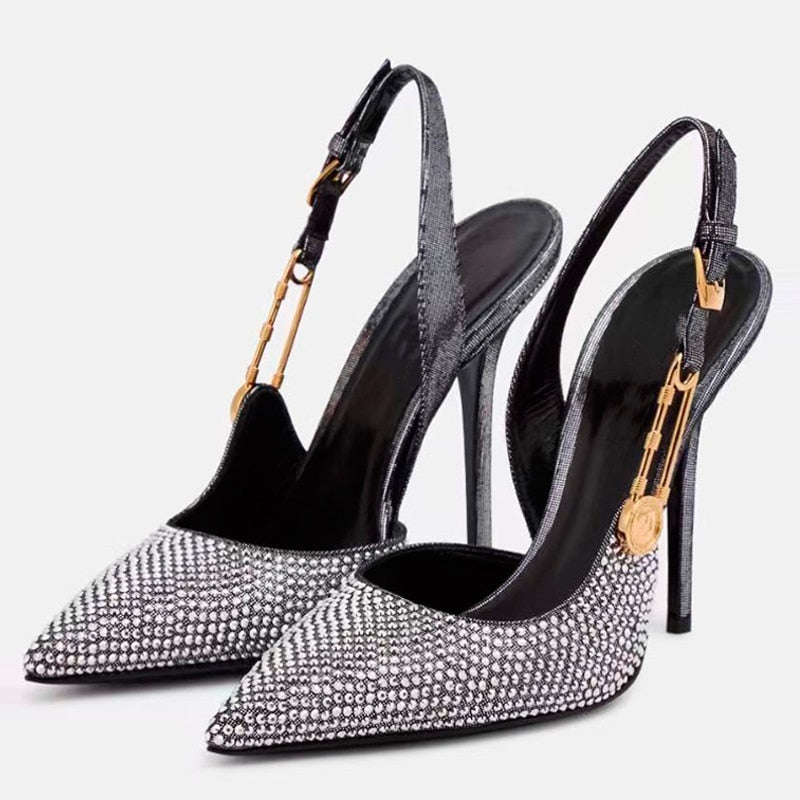 Funki Findz | Shoes | Women's Metallic Beaded High Slingbacks
