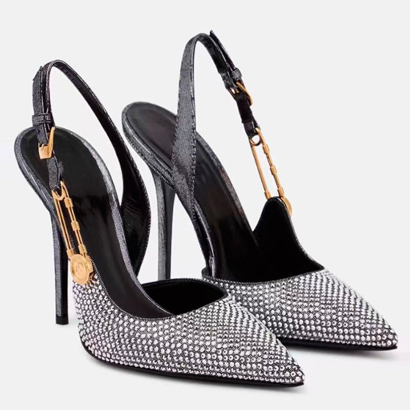 Funki Findz | Shoes | Women's Metallic Beaded High Slingbacks