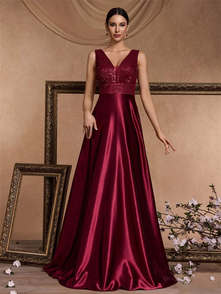 Funki Findz | Dresses | Women's Elegant Satin Sequin Dresses