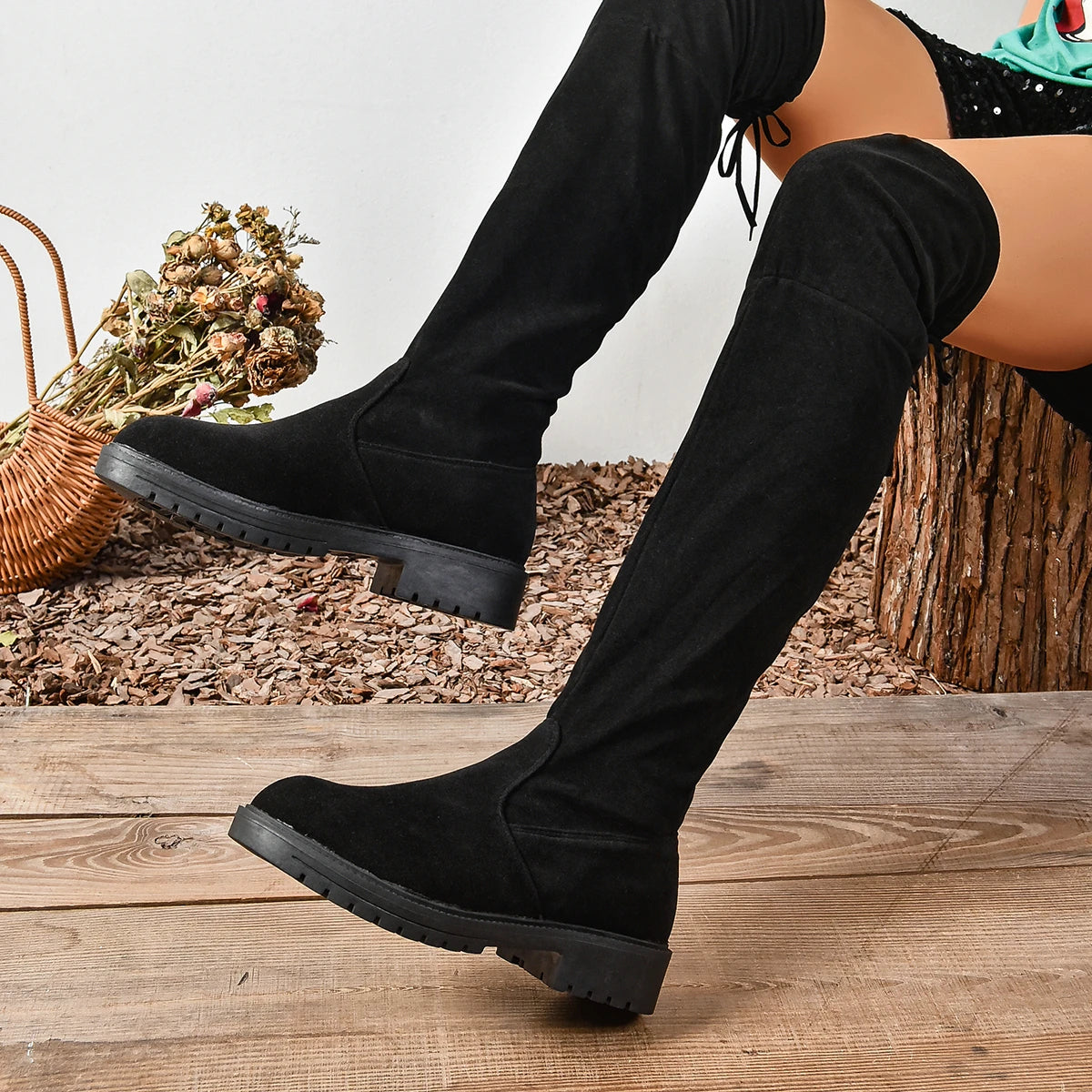 Funki Findz | Boots | Women's Over Knee Tie Up Platform Boots