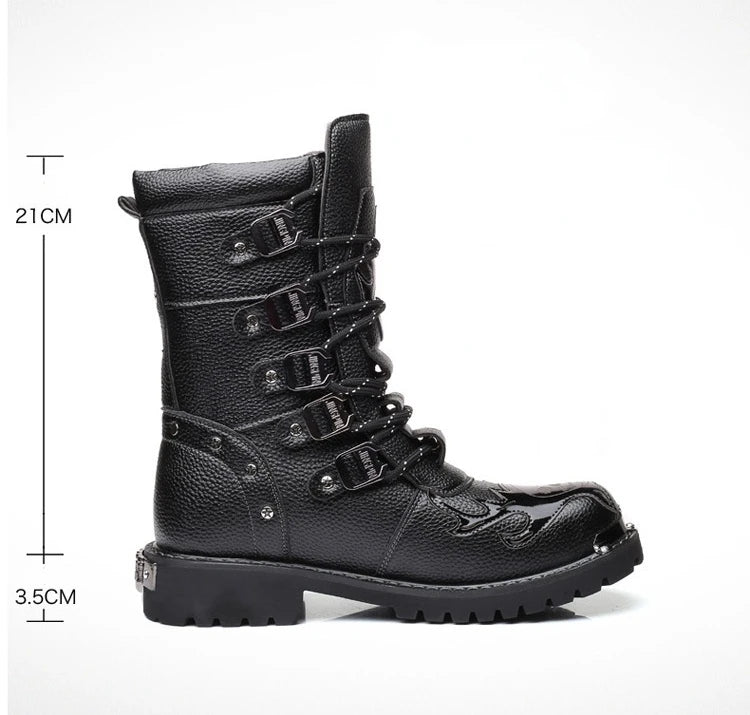 Funki Findz | Boots | Men's Gothic Punk Buckle Strap Biker Boots