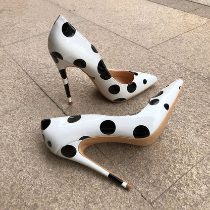 Funki Findz | Shoes | Women's White Black Polka Dot Heels