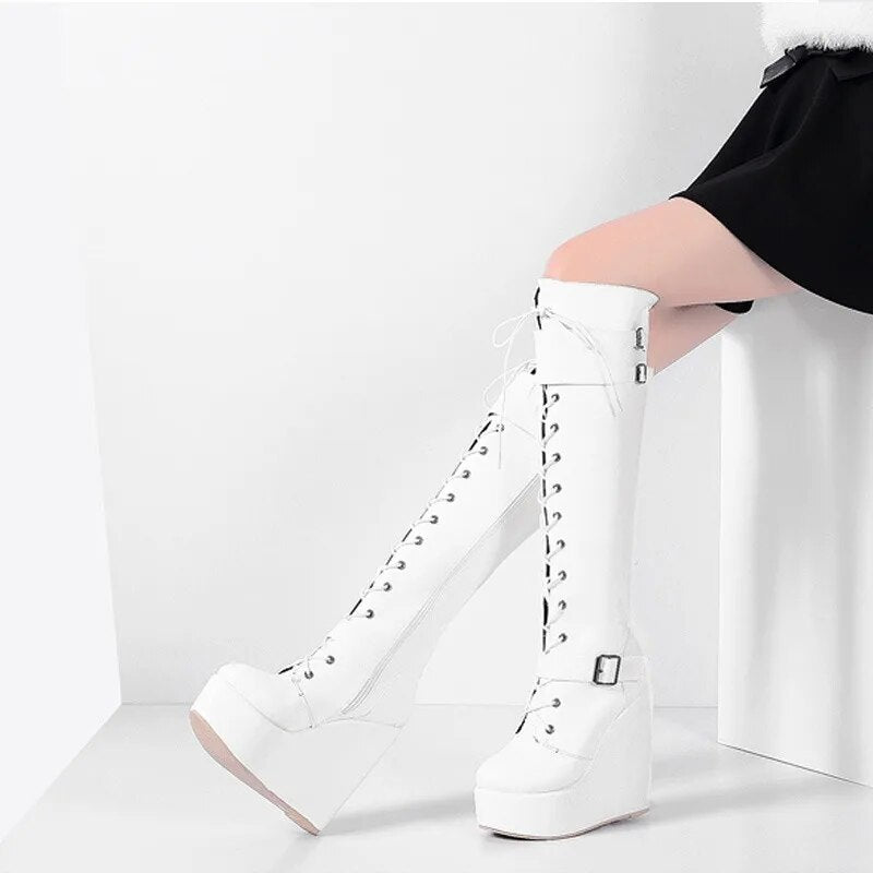 Funki Findz | Boots | Women's High Luxury Gothic Platform Boots
