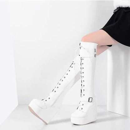 Funki Findz | Boots | Women's High Luxury Gothic Platform Boots