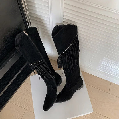 Funki Findz | Boots | Women's Suede Leather Fringe Boots