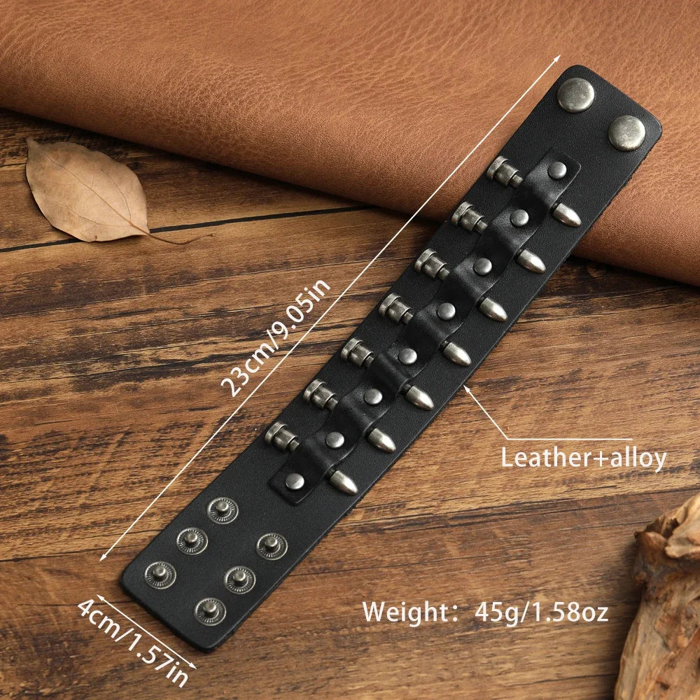 Funki Findz | Bracelets | Unisex Leather Gothic Wristband