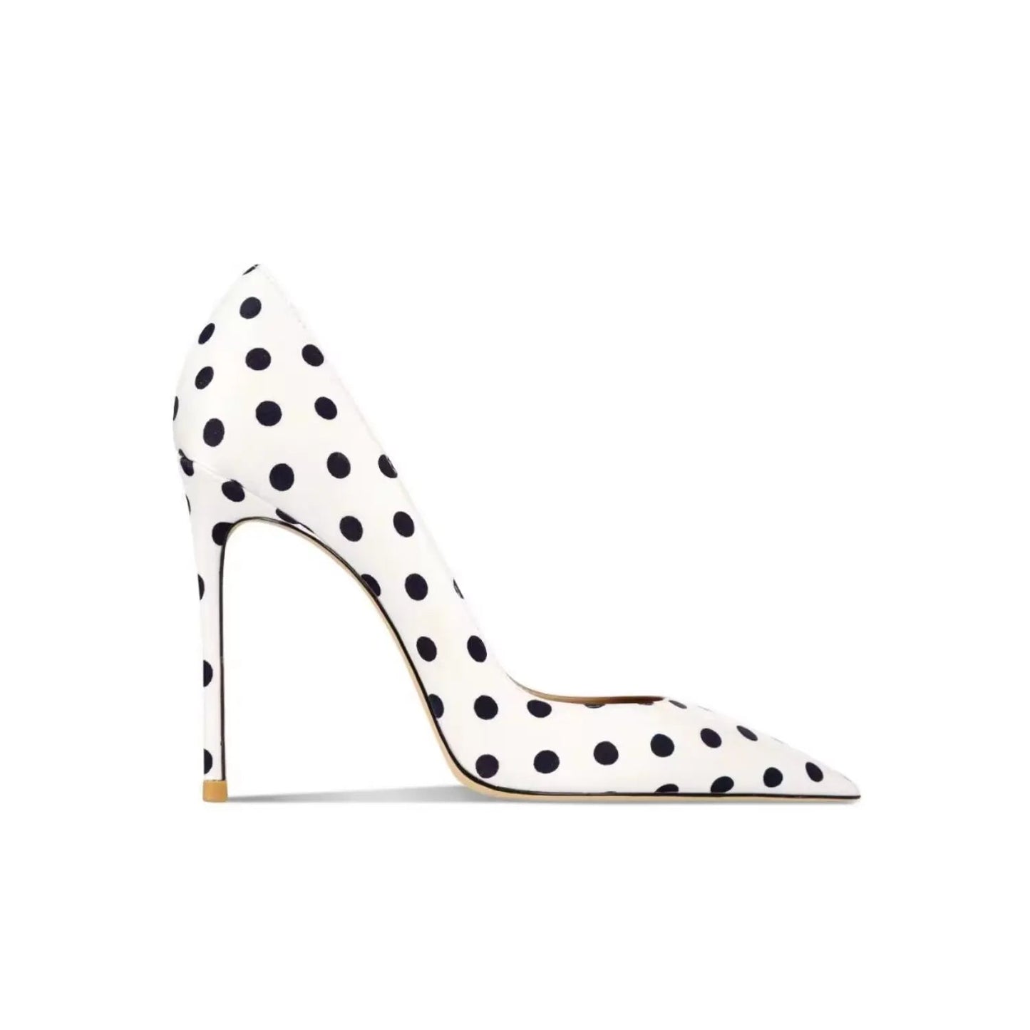 Funki Findz | Shoes | Women's Silk Polka Dot Pointed Toe Heels