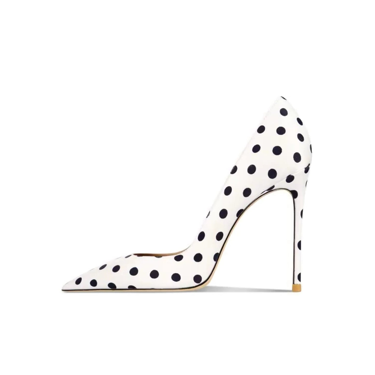 Funki Findz | Shoes | Women's Silk Polka Dot Pointed Toe Heels