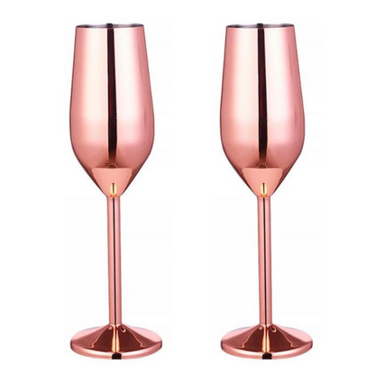 Funki Findz | Glasses | Stainless Steel Champagne Flutes 2 Pcs