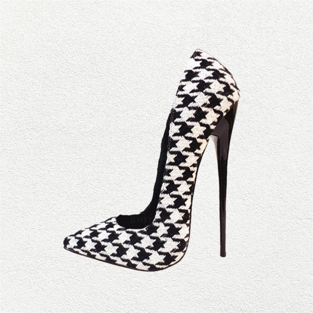 Funki Findz | Shoes | Women's Custom Houndstooth Super High Heels