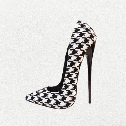 Funki Findz | Shoes | Women's Custom Houndstooth Super High Heels