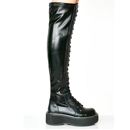 Funki Findz | Boots | Women's Over Knee Lace Up Platform Boot