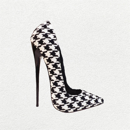 Funki Findz | Shoes | Women's Custom Houndstooth Super High Heels