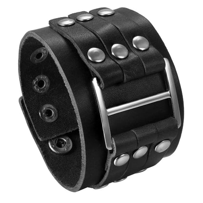 Funki Findz | Bracelets | Unisex Leather Studded Wristband