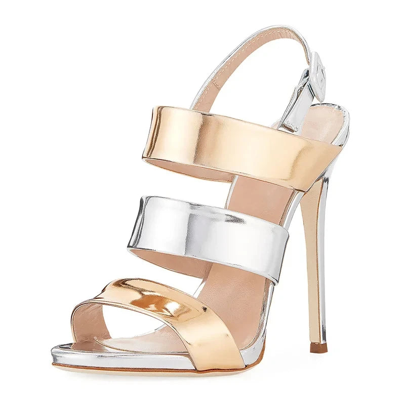 Funki Findz | Shoes | Women's Luxury Metallic Strappy Sandals