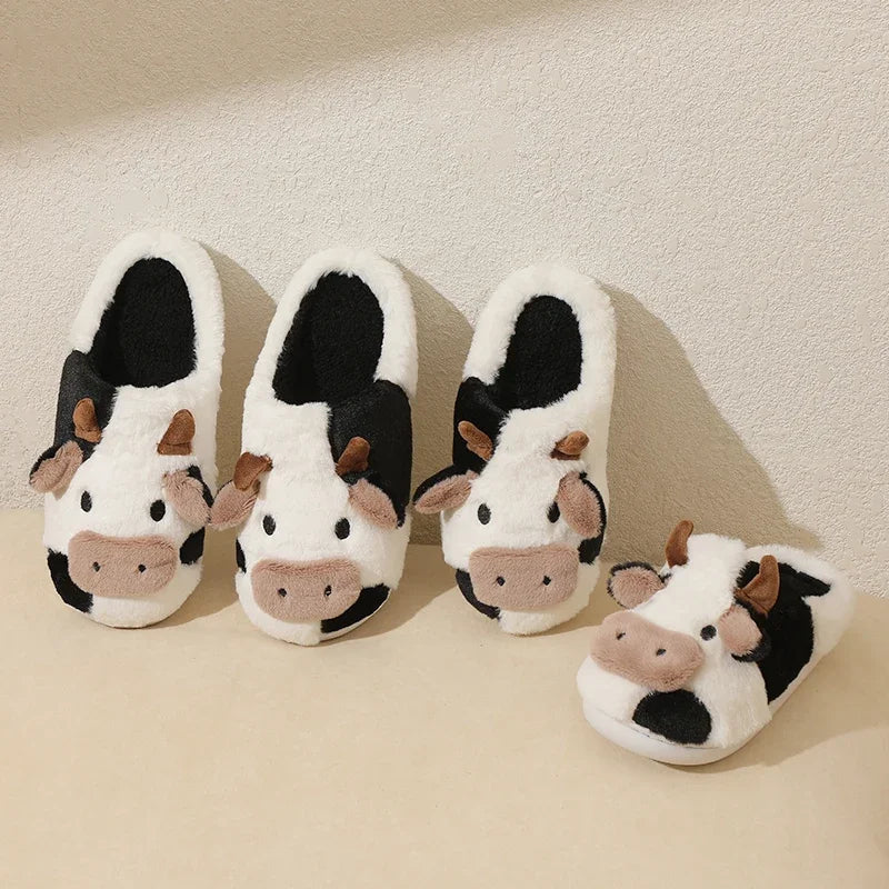 Funki Findz | Shoes | Women's Cute Plush Warm Cow Slippers