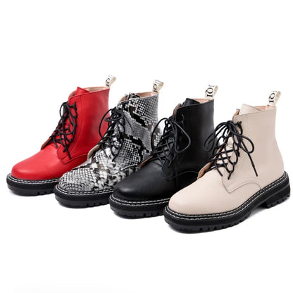 Funki Findz | Boots | Women's Real Leather Lace Up Ankle Boots