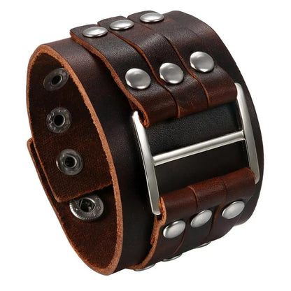 Funki Findz | Bracelets | Unisex Leather Studded Wristband