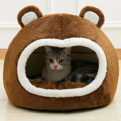 Funki Findz | Pet Beds | Cat Bed | Cute Bear Head Shaped Cat Nest House