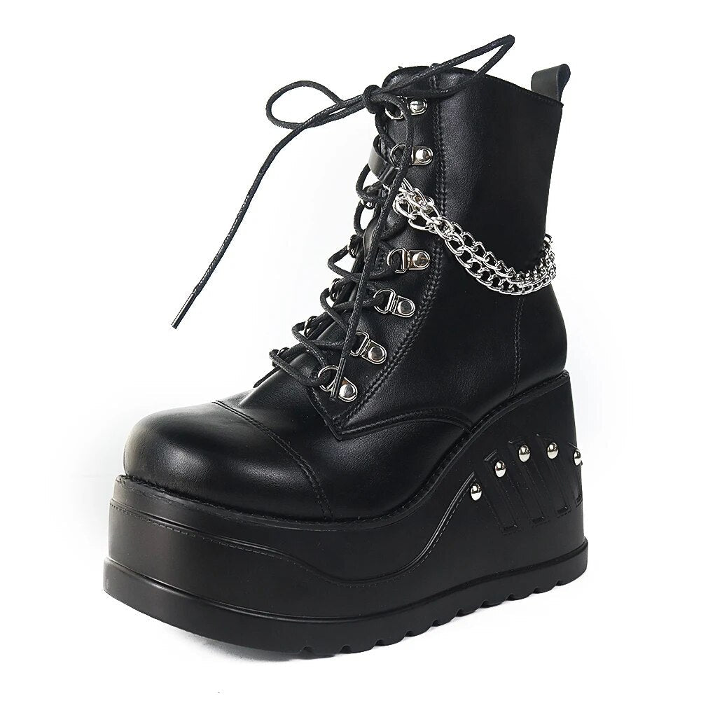 Funki Findz | Boots | Women's Gothic Punk Platform Ankle Boots