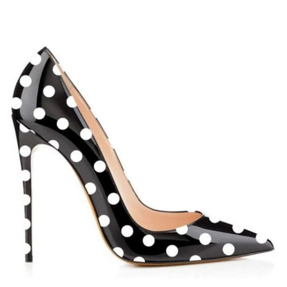 Funki Findz | Shoes | Women's PU Leather Polka Dot Heels