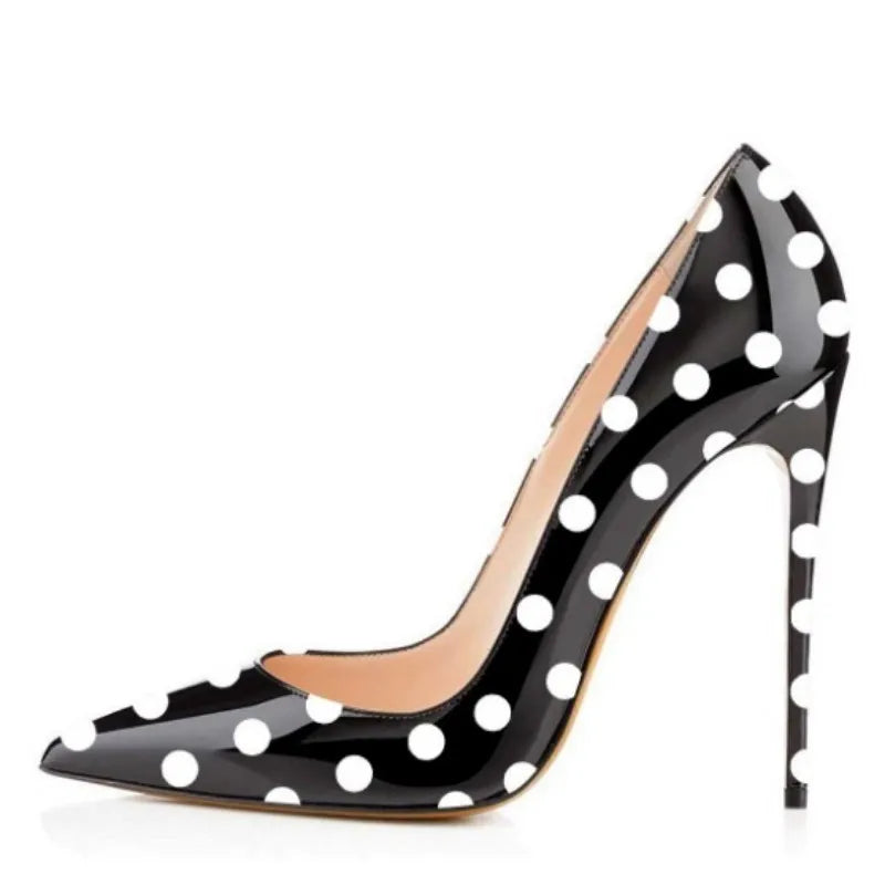 Funki Findz | Shoes | Women's PU Leather Polka Dot Heels