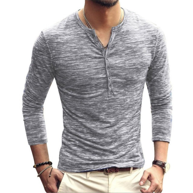 Funki Findz | Shirts | Men's Casual Long Sleeve V-Neck Tee Shirt