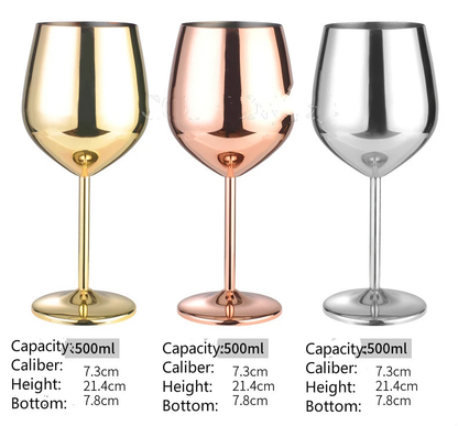 Funki Findz | Glasses | Stainless Steel Wine Goblets 2 Pcs 500ml