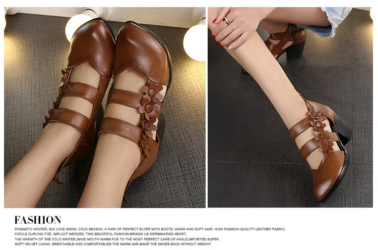 Funki Findz | Shoes | Women's Gothic Leather Low Heel Wedges