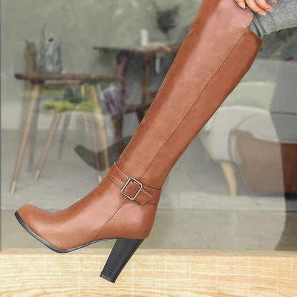 Funki Findz | Boots | Women's High Block Heeled Pull On Boots