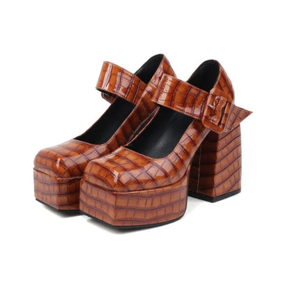 Funki Findz | Shoes | Women's Stone Pattern High-Heel Platform