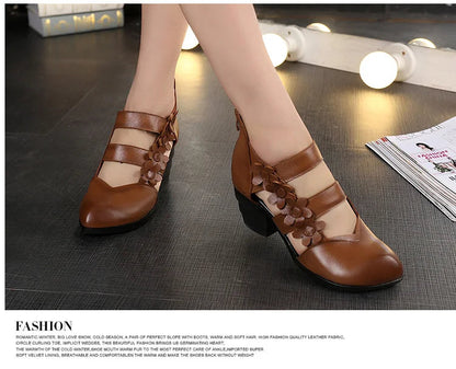 Funki Findz | Shoes | Women's Gothic Leather Low Heel Wedges