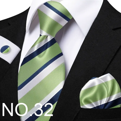 Funki Findz | Neckties | Men's Classic Striped Jacquard Tie Set
