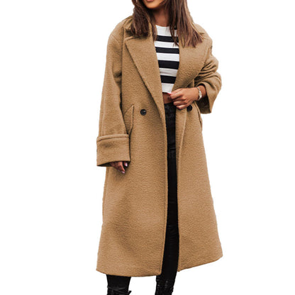 Funki Findz | Jackets | Women's Long Suit Collar Woolen Overcoat