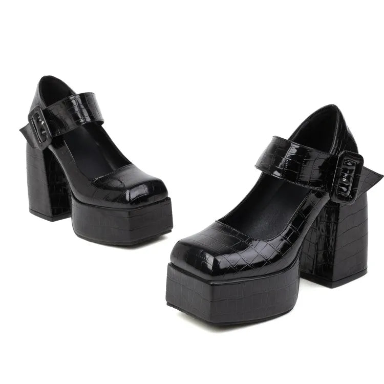 Funki Findz | Shoes | Women's Stone Pattern High-Heel Platform