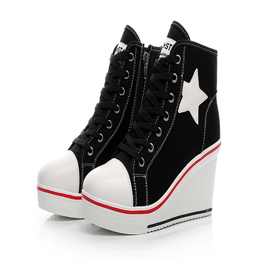 Funki Findz | Boots | Women's Canvas Elevator Platform Sneaker