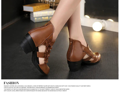 Funki Findz | Shoes | Women's Gothic Leather Low Heel Wedges